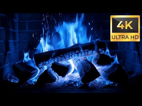 Magical Neon Blue Fireplace in 4K | Dreamlike Futuristic Fire Ambience
