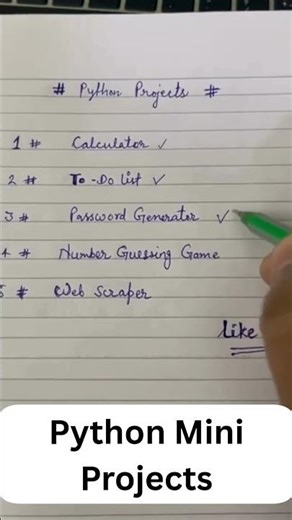 5 Python Projects Every Beginner Must Build 🔥#shorts