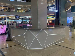 [Hot Item] Rectangle Shape Information Counter Shopping Mall Modern Luxury Reception Desk with LED