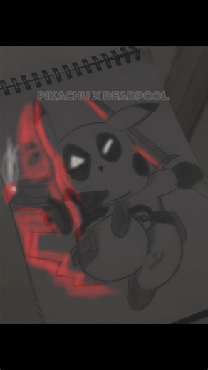 Pikachu ⚡X Deadpool (first glow art) #nikhil95art #drawing #glowart