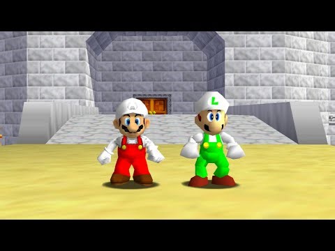 DS Fire Mario and Fire Luigi in Super Mario 64 - Full Game Walkthrough