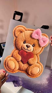 Transfer: “Cute Bow Bear” & Bleached blank tshirt from www.lovelytransfers.com ✨ Do you love the combo? - No heat press? Build your own tshirt on our site & we make it for you! - #dtftransfer #directtofilm #heattransfer #htv #heatpressvinyl | Lovely Creationss LV