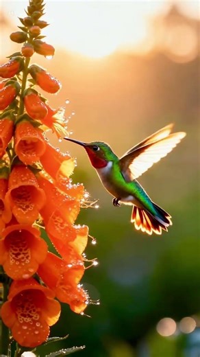 Hummingbird Heaven 🌸✨ Mesmerizing 4K Close-Ups of Nature’s Tiny Jewels at Sunrise