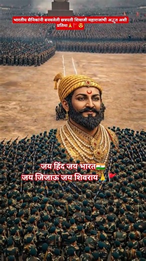 भारतीय सैनिकांनी बनवलेली छत्रपती शिवाजी महाराजांची अद्भुत अशी प्रतिमा🙏🚩😍 #shorts
