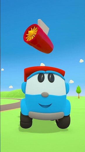 Leo the truck & the flying harvester. Funny adventures with robots. Cars and farm vehicles for kids.