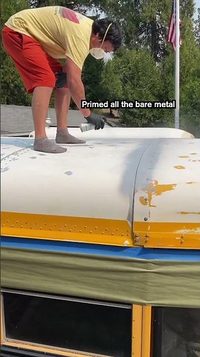 How to seal a School Bus Conversion Roof! #schoolbusconversion #skoolie #skoolieconversion