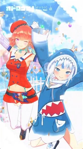 Gawr Gura/Takanashi Kiara「オドロウゼ！」#shorts 【MMD】【ホロライブEN】‪ ‪@GawrGura‬ ‪@TakanashiKiara‬