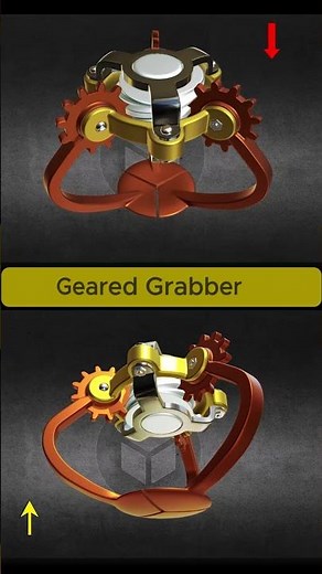 Geared Grabber Mechanism | 3D Mechanical Animation #shorts