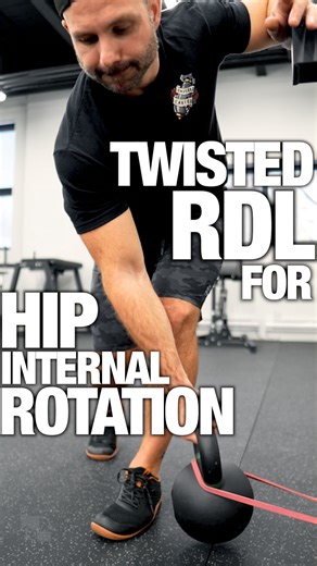 This RDL variation actually improves hip internal rotation! If your hips feel stiff… If your glutes feel strong but tight… If your internal rotation sucks… You’re going to like this. It’s a single-leg (B-stance) RDL with a twist. And that twist is the magic 🎩🪄 As you rotate toward the working side, you’re driving the hip into internal rotation … the exact range most people are missing (myself included). You’re stretching the glutes (external rotators) from a hinge position. Then you contract b