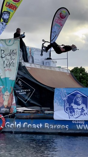 Ultimate Scooter Trick on a Floating Half Pipe!🌊