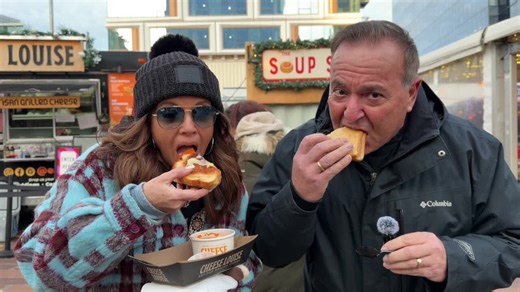 105.7 WROR on Instagram: "In this week's edition of Bob Eats Boston, we got into the holiday spirit at Snowport in @seaportbos. I tried the most talked about cheese sandwich and an incredible hot cocoa. #Boston"