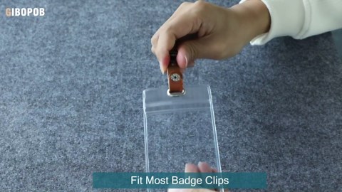 8 Pack Heavy Duty ID Badge Holder, Extra Metal Ring, Vertical Badge Holder, 4.72" x 2.63", Card Holder, Name Tag Holder, Fit Most Badge Clips, Holders for Trading Cards, Sports Cards, Gaming Cards