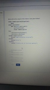 What will be the output of the following Python code?pythonc... | Filo