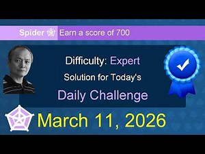 Microsoft Solitaire Collection: Spider - Expert - March 11, 2026