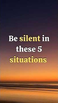 Most People Talk Too Much in These 5 Situations #SilenceIsPower#LifeLessons#Wisdom
