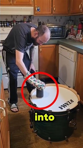 Why Drummers Cut Holes in Expensive Drums 🥁 #drums #drummer #drumset #drumlife