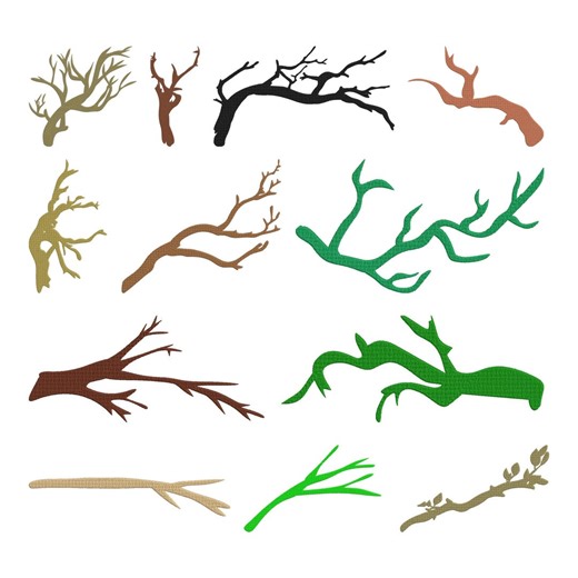 Tree Branch Nature Embroidery Design, Woodland Nature Branch Stitch Machine Embroidery File, 12 Design, 9 Size, Instant Download - Etsy