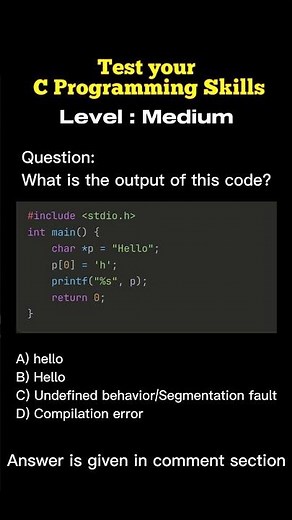 Think you know C programming? Test your knowledge with this MCQ.