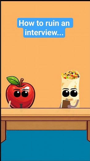 How to ruin your interview #foodcomedy #interviewmemes #animation