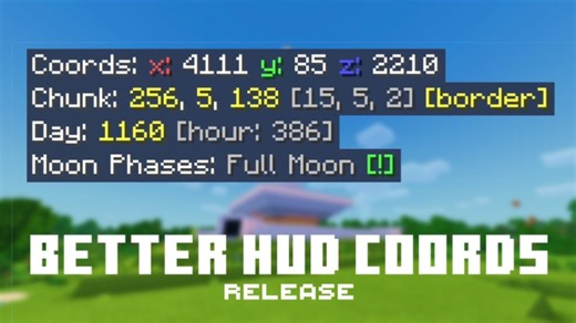 ［Minecraft基岩版资源包展示］更好的坐标HUD 0.1.2版本