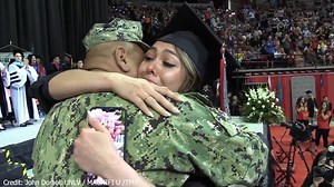 30K views · 1.5K reactions | I'm not crying, you're crying!  A military father pulled off the sweetest and most emotional surprise after he traveled more than 30 hours to greet his daughter at her graduation ceremony last month ❤ READ THE FULL STORY HERE: bit.ly/3P2k19u | WFLA News Channel 8 | Facebook