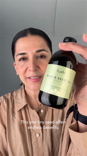 Fushi Fresh-Pressed® Organic Black Seed Oil is 100% pure, cold-pressed & packed with up to 2.4% thymoquinone—5x stronger than most brands! Support immunity, digestion, skin & hair with this ancient super oil. | Fushi Wellbeing