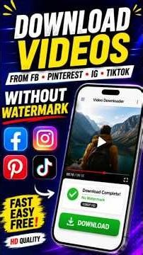 🔥Download FB, IG, Pinterest & TikTok videos without watermarks. Fast & free!#isolveproblems #tools