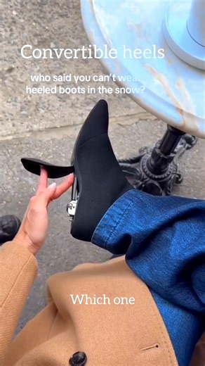 Convertible Heels That Transform Boots!👠❄️| Heeled Boots in Snow #Shorts#convertibleheels#highheels
