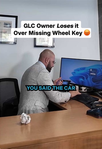 The wheel locks are on the car, but the key is missing. Now the wheels cannot come off, the customer is frustrated, and the dealership has to tow the vehicle to fix it. #cartroubles #wheellocks #customerservice