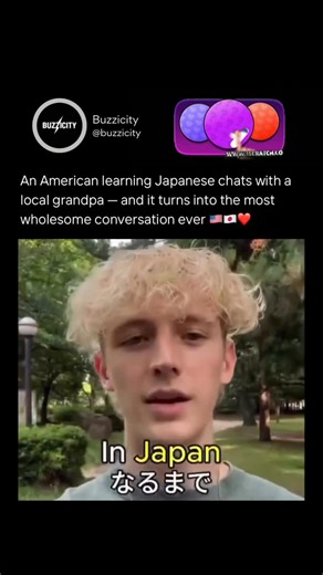 @buzzicity on Instagram: "- The post features a viral Instagram video by American expat Kyle Metcalf, showing his park encounter with Japanese elder Nishikawa Takashi, where basic Japanese sparks an instant friendship, a bus ride, and a shared home meal with Takashi’s wife. - Metcalf’s approach—approaching strangers for practice—demonstrates effective immersion learning, as peer-reviewed studies like those in Language Learning journal confirm real conversations accelerate fluency more than apps,