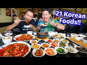 Huge KOREAN FOOD Tour!! 🌶️ SPICY SEAFOOD + Kimchi Noodles in Koreatown, LA!! [Part 1]