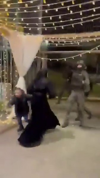Israeli soldiers raid a Palestinian wedding and throw stun grenades into a crowd of civilians. #freepalestine🇵🇸❤️ #freepalestine #gaza