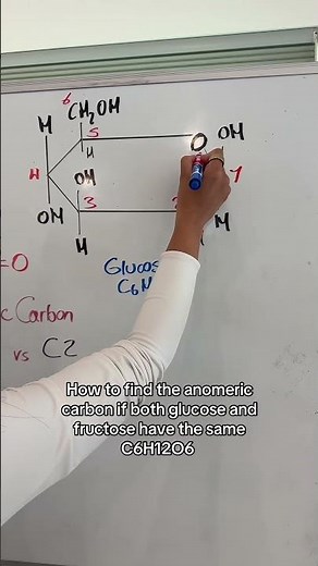 How to find the anomeric carbon glucose and fructose #premedical #chemistry #mcatprep