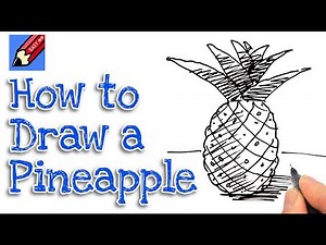 w to draw a pineapple real easy | Step by Step with Easy - Spoken Instructions