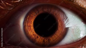 Human eye iris opening pupil extreme close up slow motion 60fps 4k