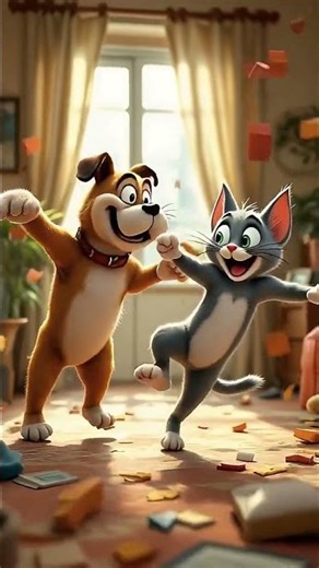 Cat and Dog’s Fun Dance Party 🐱🐶 |#trendingshorts #trending #cartoon