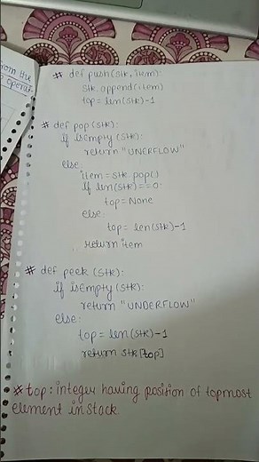 DATA STRUCTURE NOTES || STACKS || CLASS XII || PYTHON || SUMITA ARORA || COMPUTER SCIENCE ||