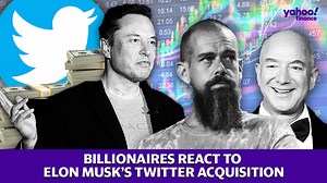 2.9K views | Some of the world’s billionaires have thoughts on Elon Musk’s Twitter acquisition. We took a look at some of the most noteworthy responses from Jeff Bezos, Donald Trump and Jack Dorsey. https://yhoo.it/3KmpDoI | Yahoo Finance | Facebook