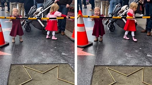Billy Idol's grandchildren dance in front of his future Walk Of Fame star in LA