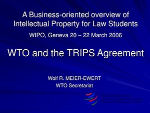 PPT - WTO and the TRIPS Agreement PowerPoint Presentation, free download - ID:202189