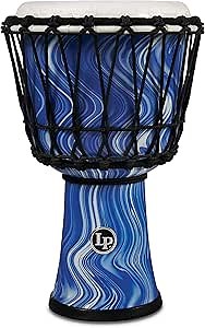 Latin Percussion World Collection Circle Djembe, Blue Marble, 7-inch (LP1607BM)