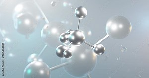 Sulfuric acid rotating 3d molecule, molecular structure of sulphuric acid, seamless video