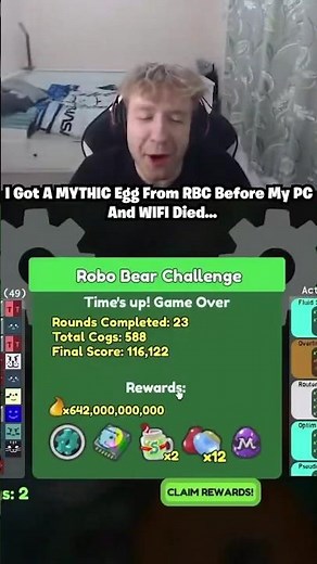 RAREST REWARD? Got A Mythic Egg From Robo Challenge As I Failed And My PC CRASHED (Bee Swarm Sim)