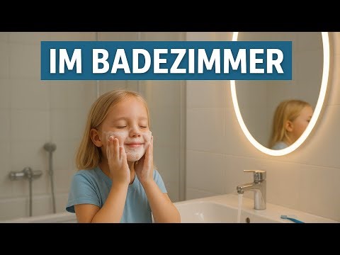 German for Kids: Bathroom Vocabulary & Washing Routine | Im Badezimmer Lesson