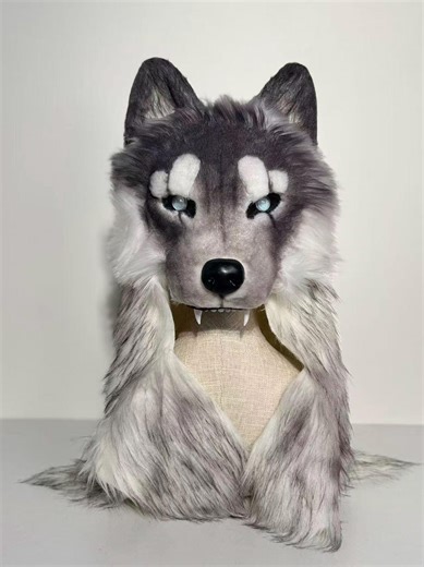 Realistic Grey Wolf Head Hood | Faux Fur Wolf Mask Headpiece | Werewolf Costume Cowl Scarf | LARP Cosplay Halloween Renaissance Fair - Etsy Canada