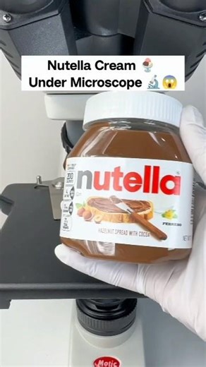 चॉकलेट क्रीम under the microscope 😱🔬 #shorts #facts #microscope #amazingfacts #1million #funny