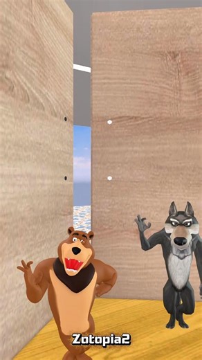 WOLF vs. BEAR: Can They Find the Secret Hiding Spot? #zootopia #zootopia2 #scaryteacher3d