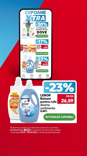 Ofertele Kaufland Card XTRA din 25 - 28 aprilie: gel de duș, hârtie și balsam de rufe #cupoane