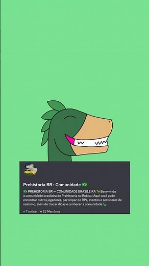 NOVA COMUNIDADE BR DE PREHISTORIA!!! #prehistoriadinosaursurvival #roblox #supergamey3r