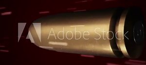 Animation flying of bullet with lines around as symbol of speed. Animation of seamless loop.